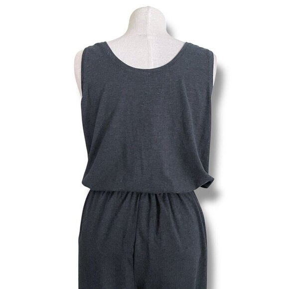 Zella Womens Gwen Jumpsuit Plus Sz 1X Gray Tencel Sleeveless Athleisure Romper - Picture 9 of 10
